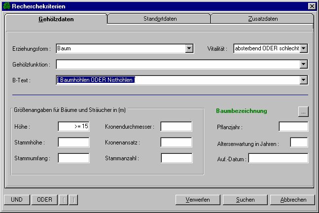 Gehölzdatenrecherche